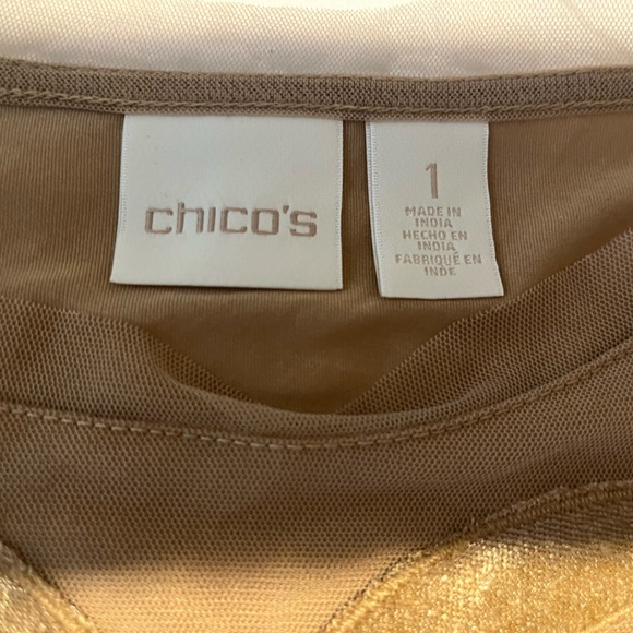 Chicos Shear mesh/lined top Size 1 - Picture 3 of 9